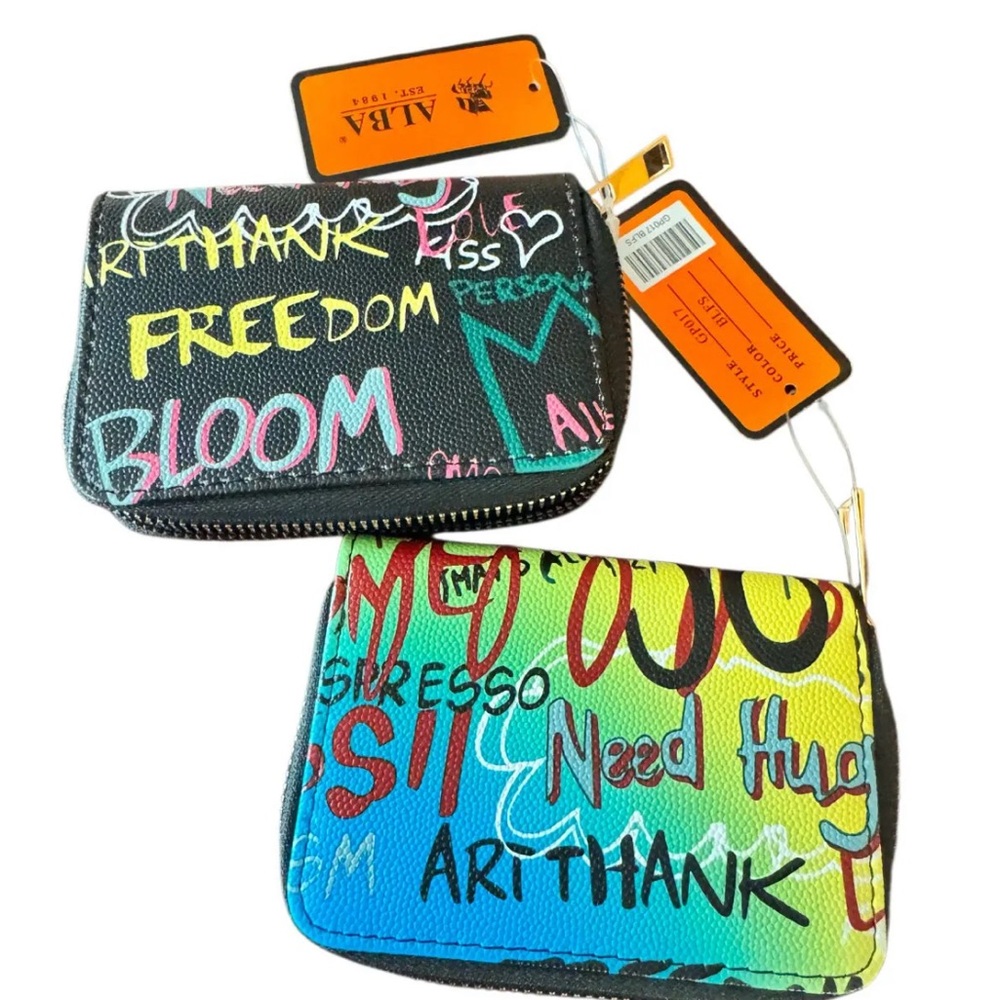 UNBRANDED Colorful Graphic Accordion Wallets Choice of Color Fashion